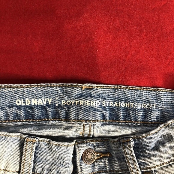 Old Navy Boyfriend Straight Jeans Floral Size 0 Destroyed - Picture 6 of 7